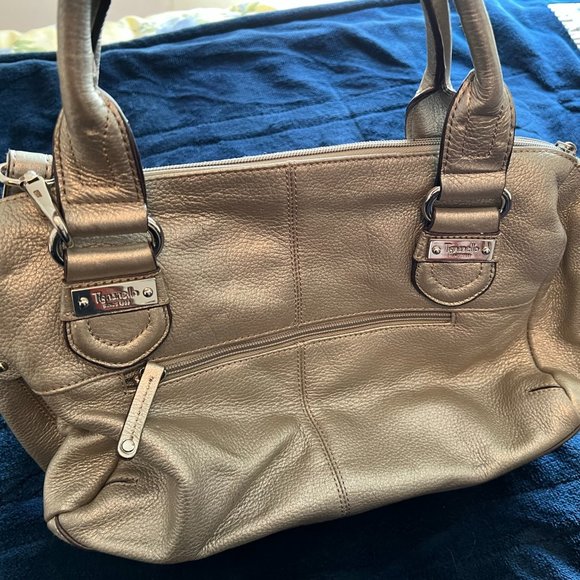 Tignanello Gunmetal Large Leather Satchel - Picture 5 of 6